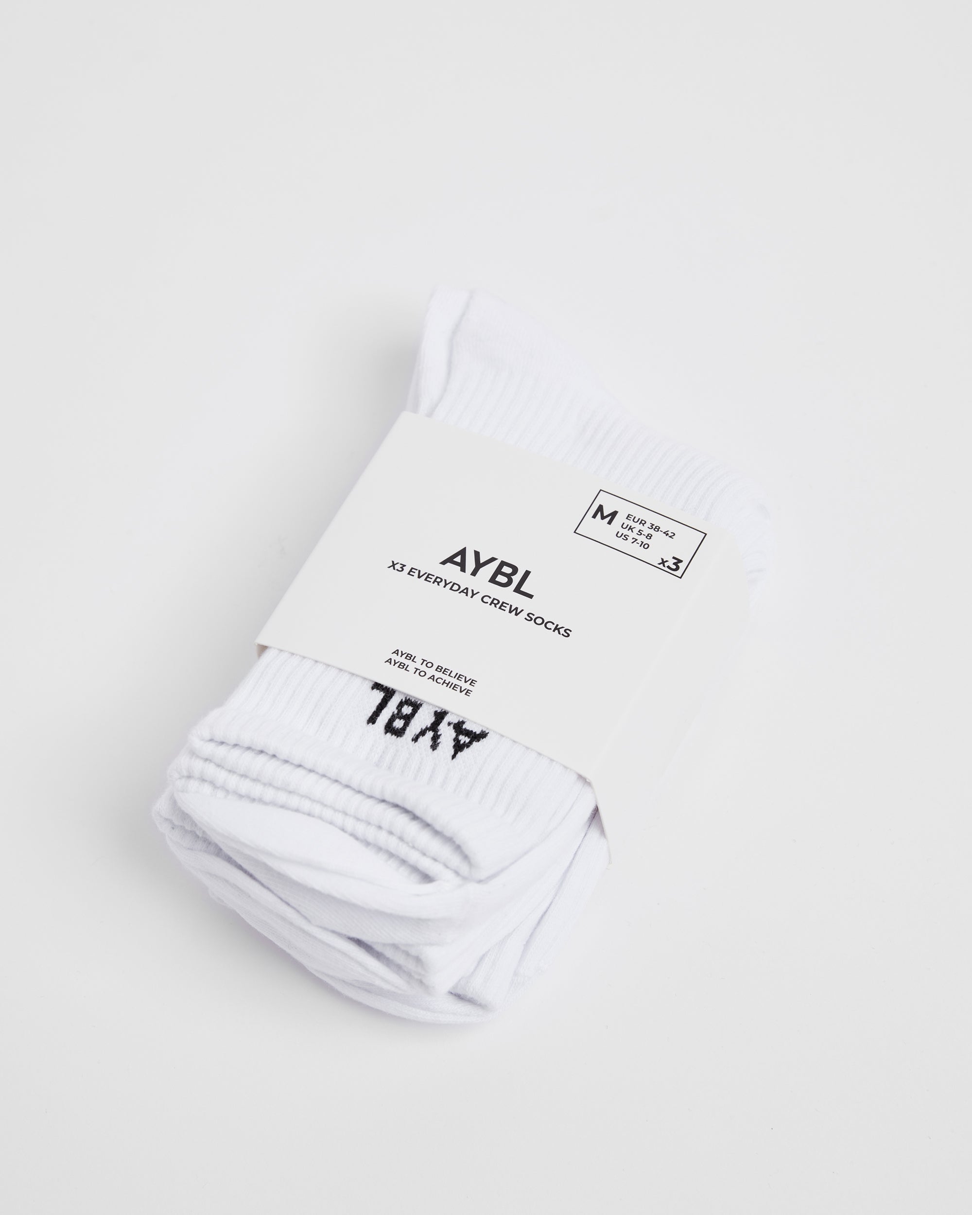 Chaussettes Everyday Crew (paquet de 3) - Blanc