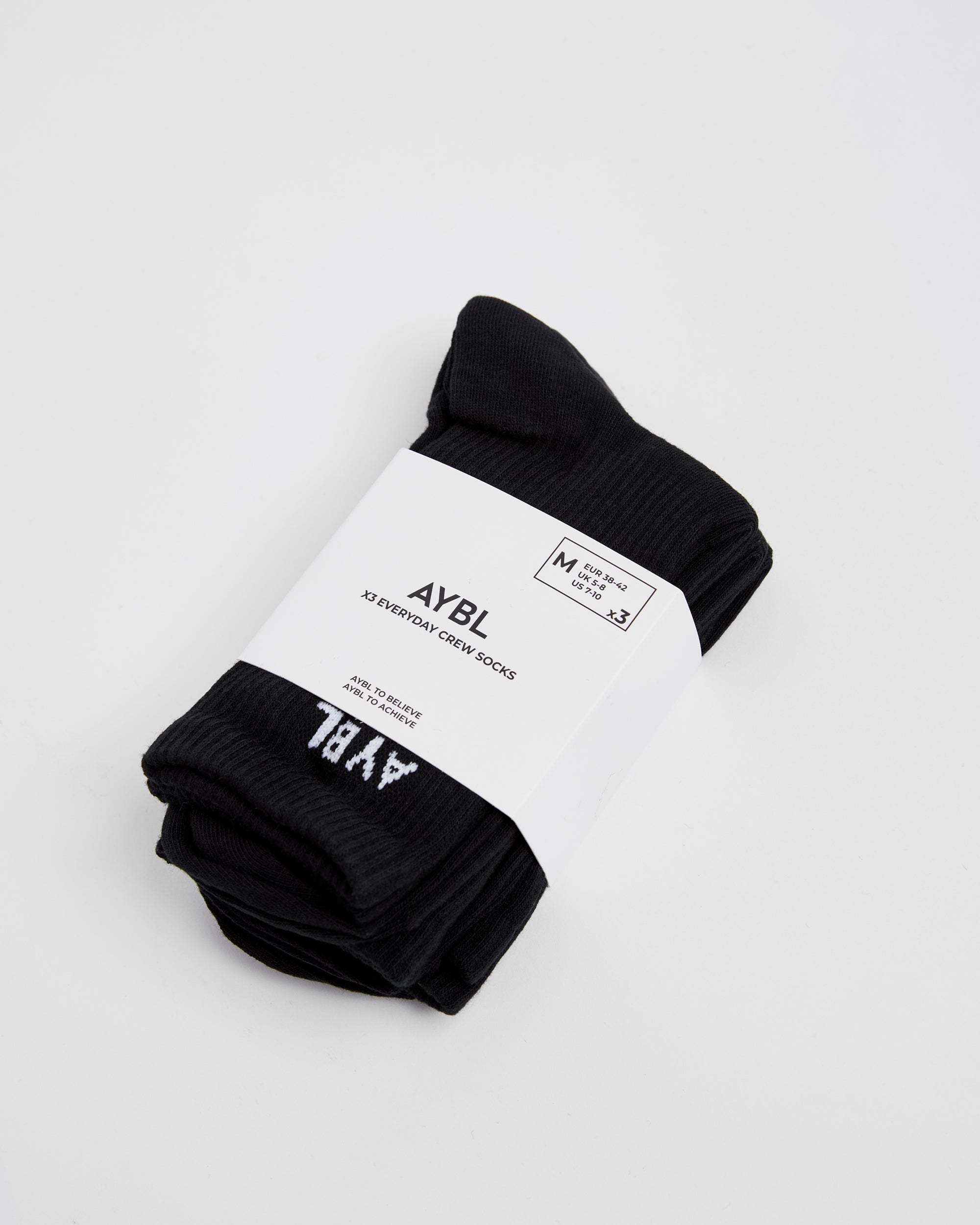 Everyday Crew Socken (3er-Pack) – Schwarz