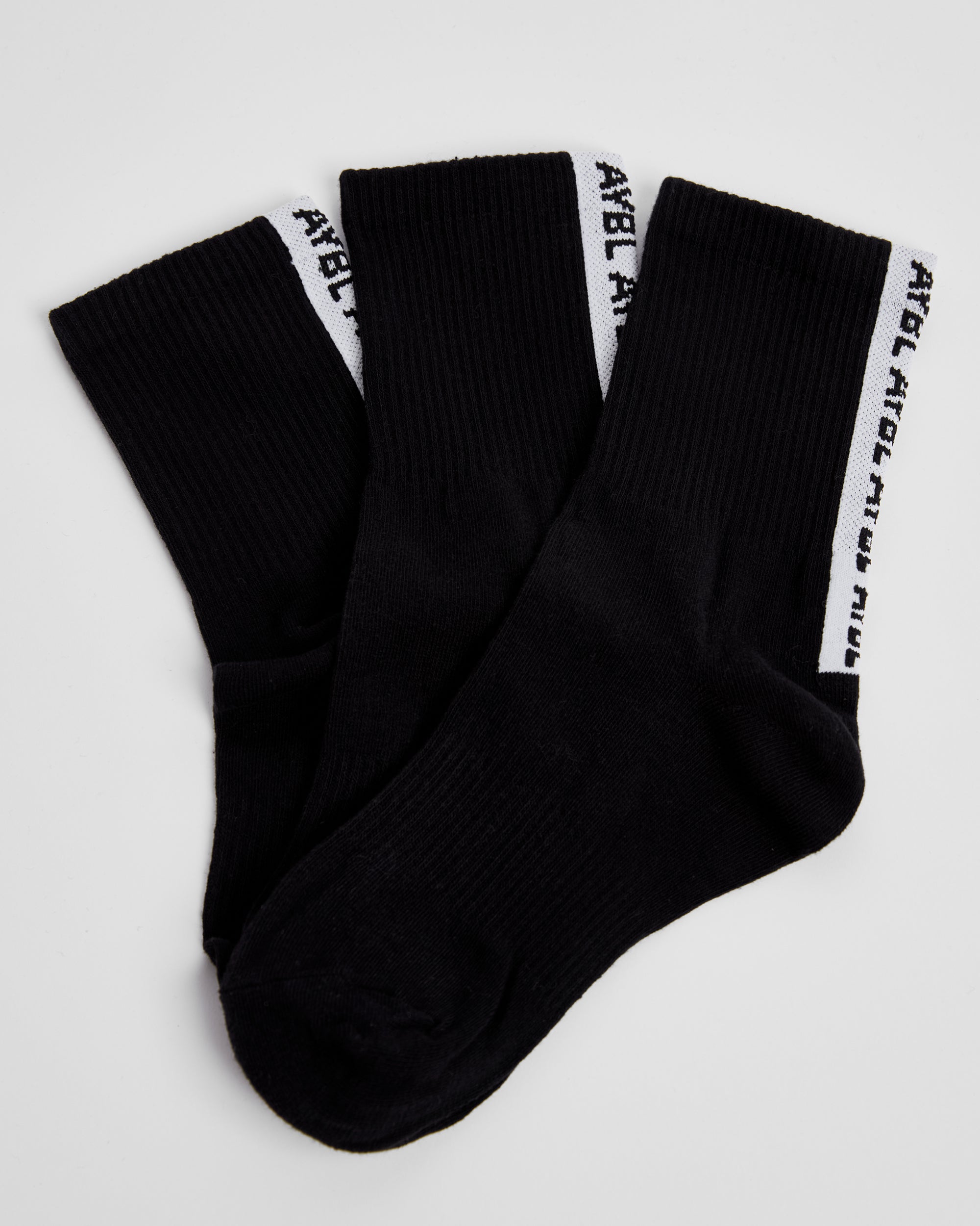 Chaussettes Everyday Back Stripe Crew (Paquet de 3) - Noir