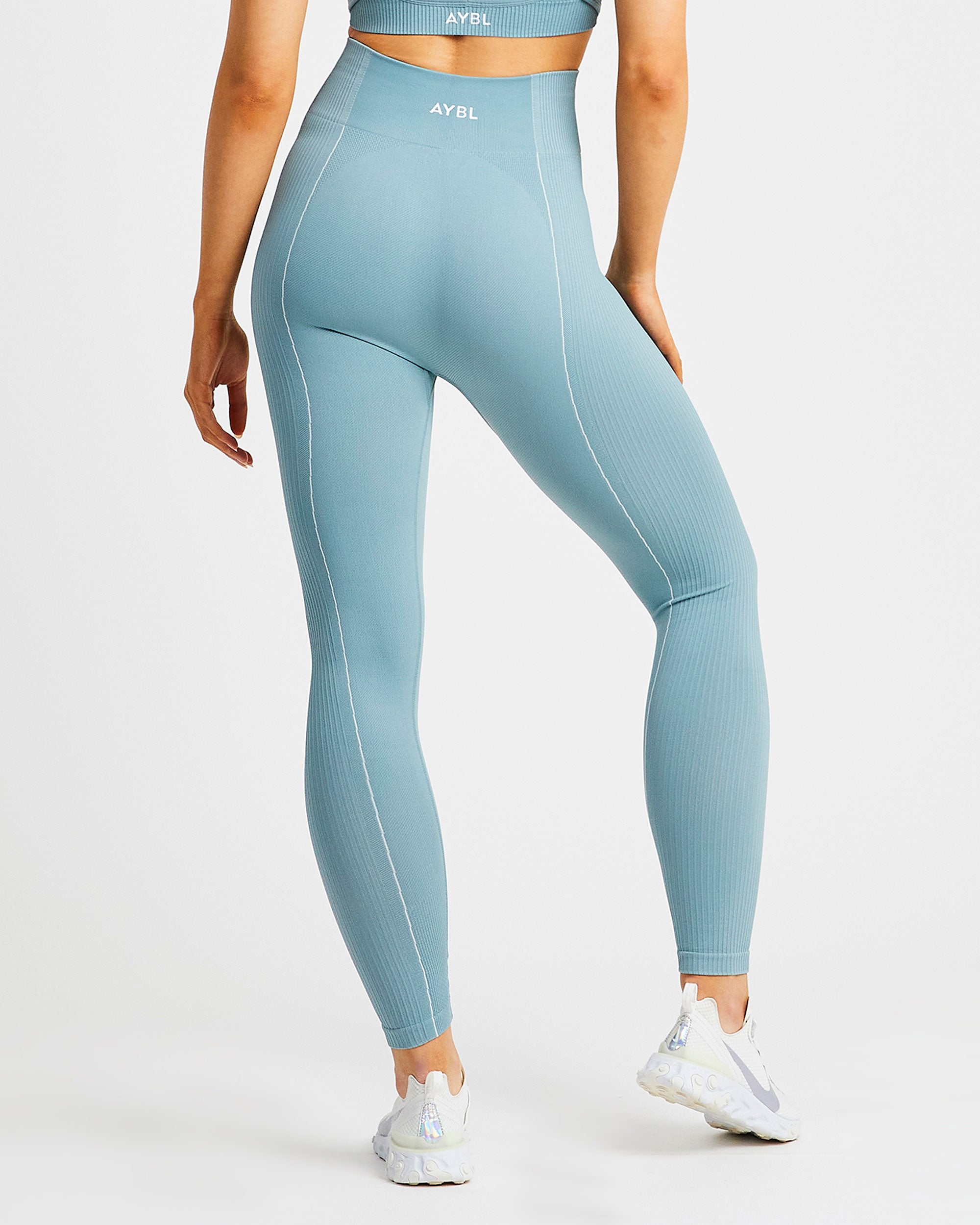 Nahtlose Reflex-Leggings – Blaugrün