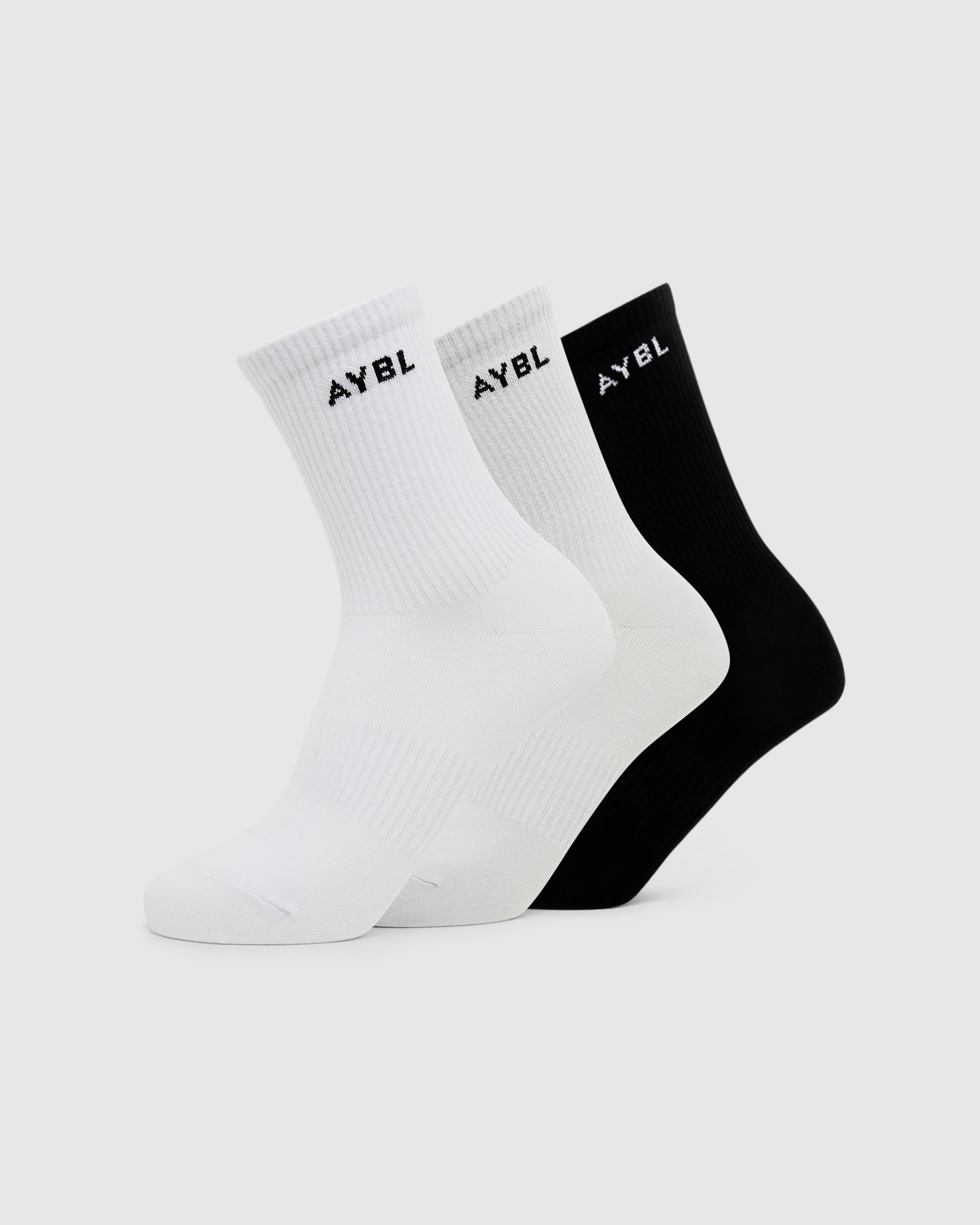 Chaussettes Everyday Crew (Paquet de 3) - Noir/Blanc/Gris