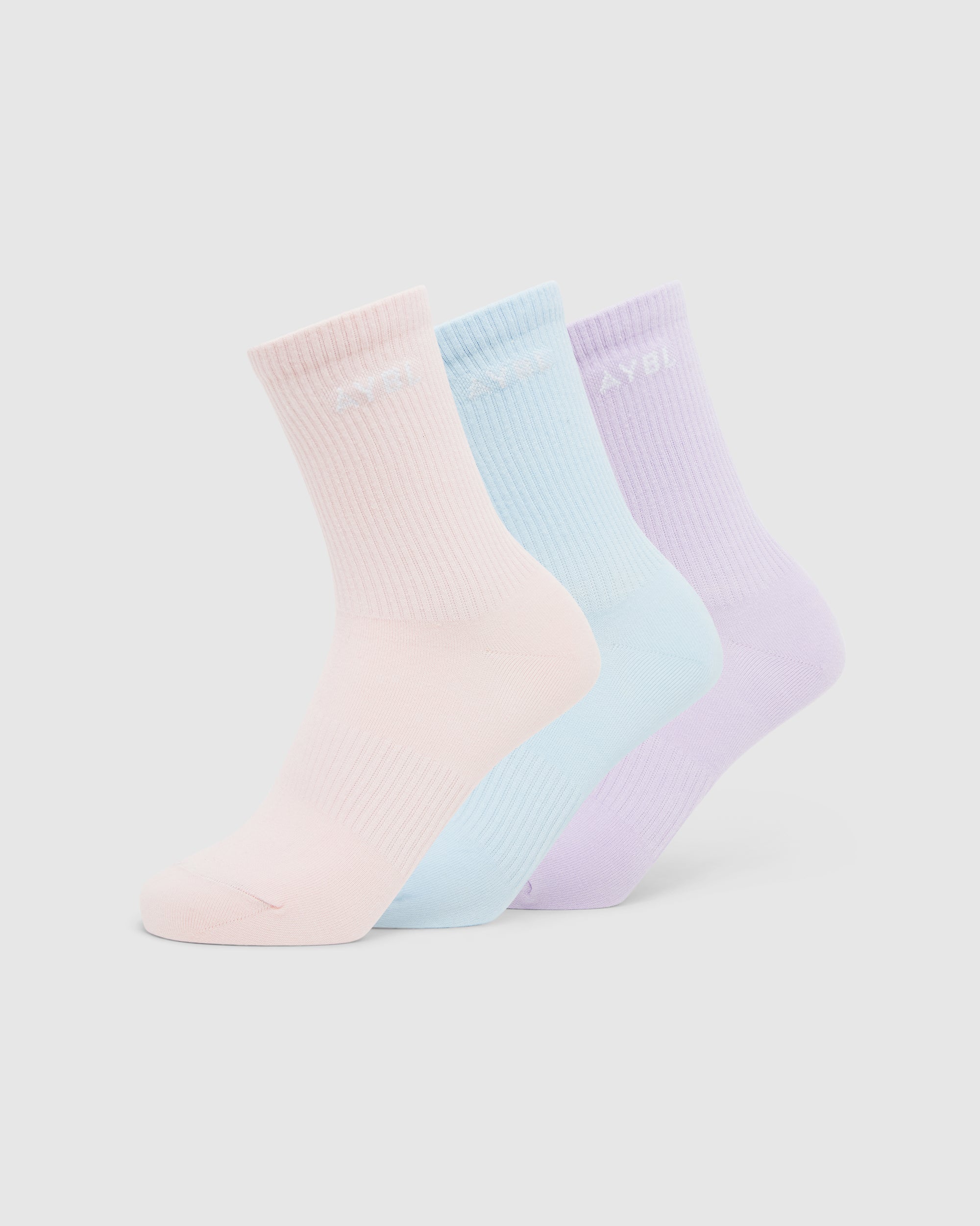 Chaussettes Everyday Crew (paquet de 3) - Bleu/Violet/Rose