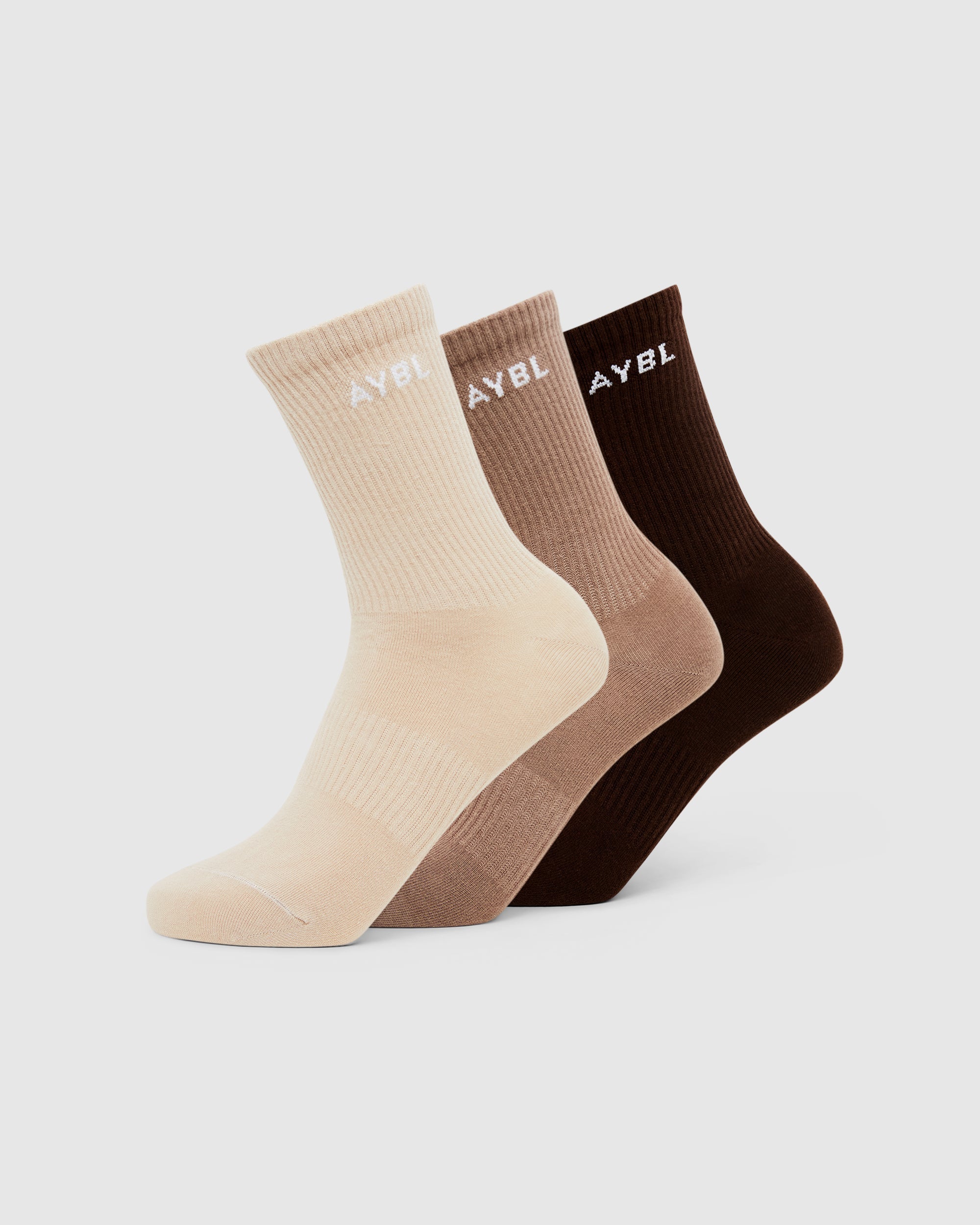 Chaussettes Everyday Crew (Paquet de 3) - Nude/Moka/Marron