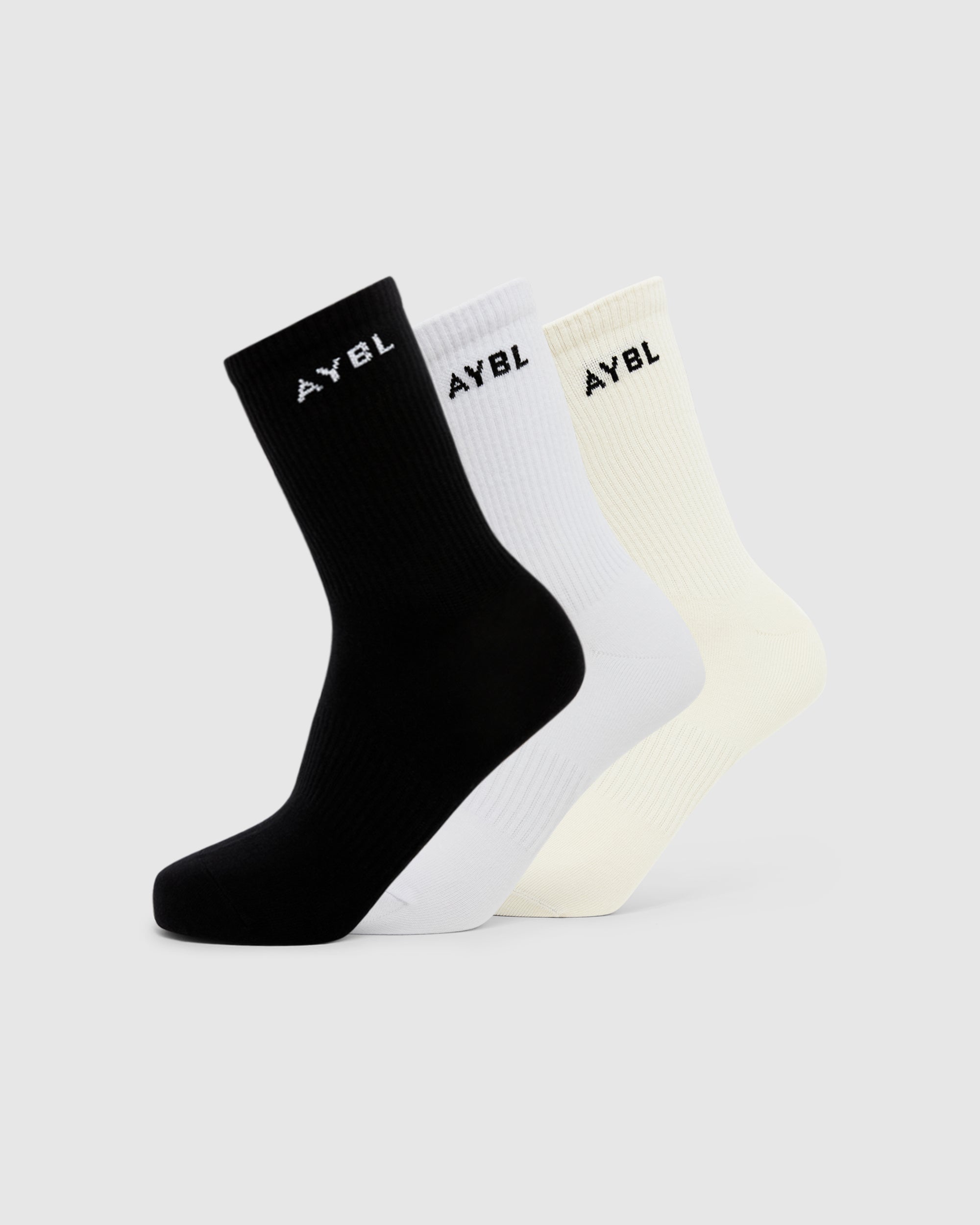 Chaussettes Everyday Crew (Paquet de 3) - Noir/Blanc/Crème