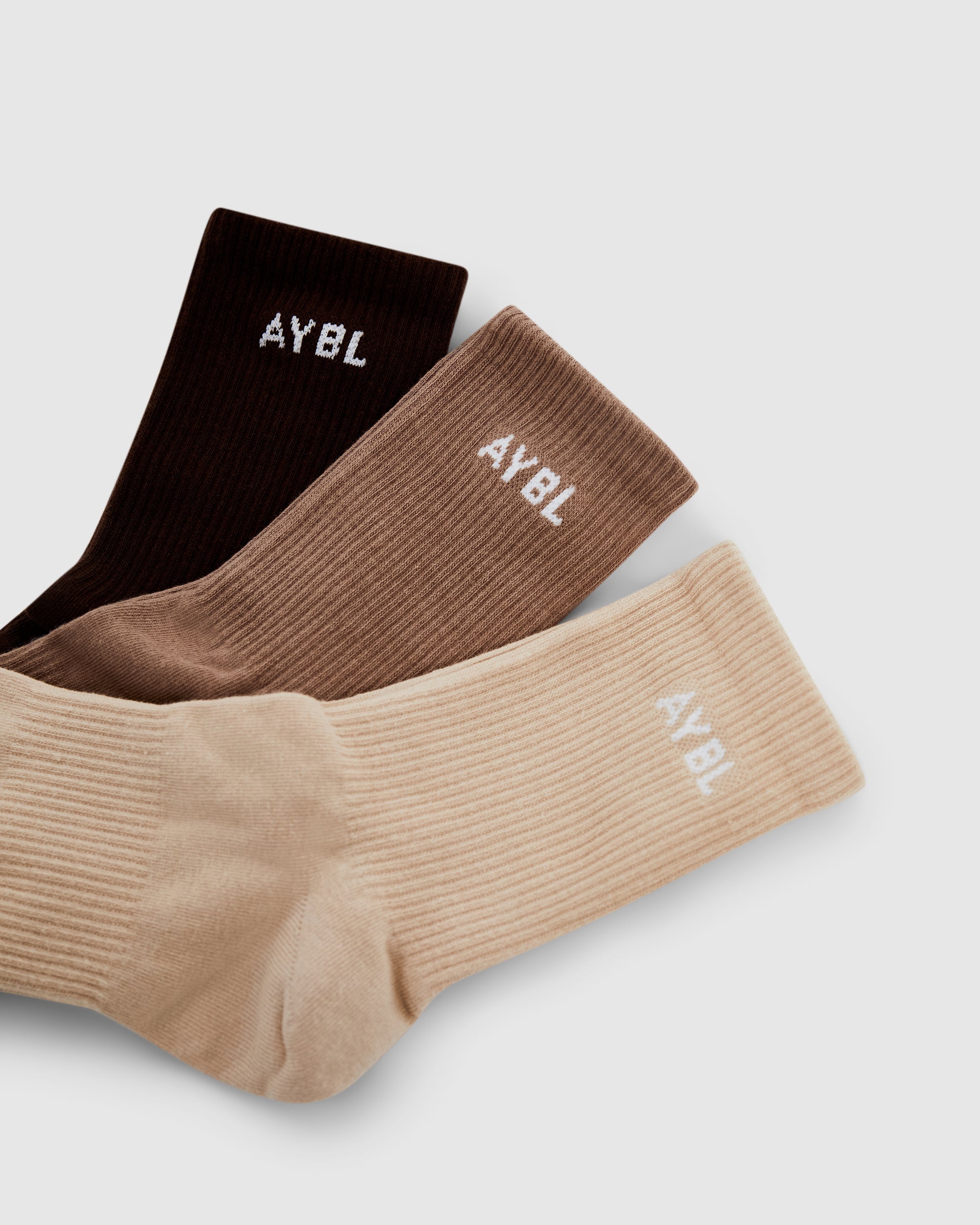 Chaussettes Everyday Crew (Paquet de 3) - Nude/Moka/Marron