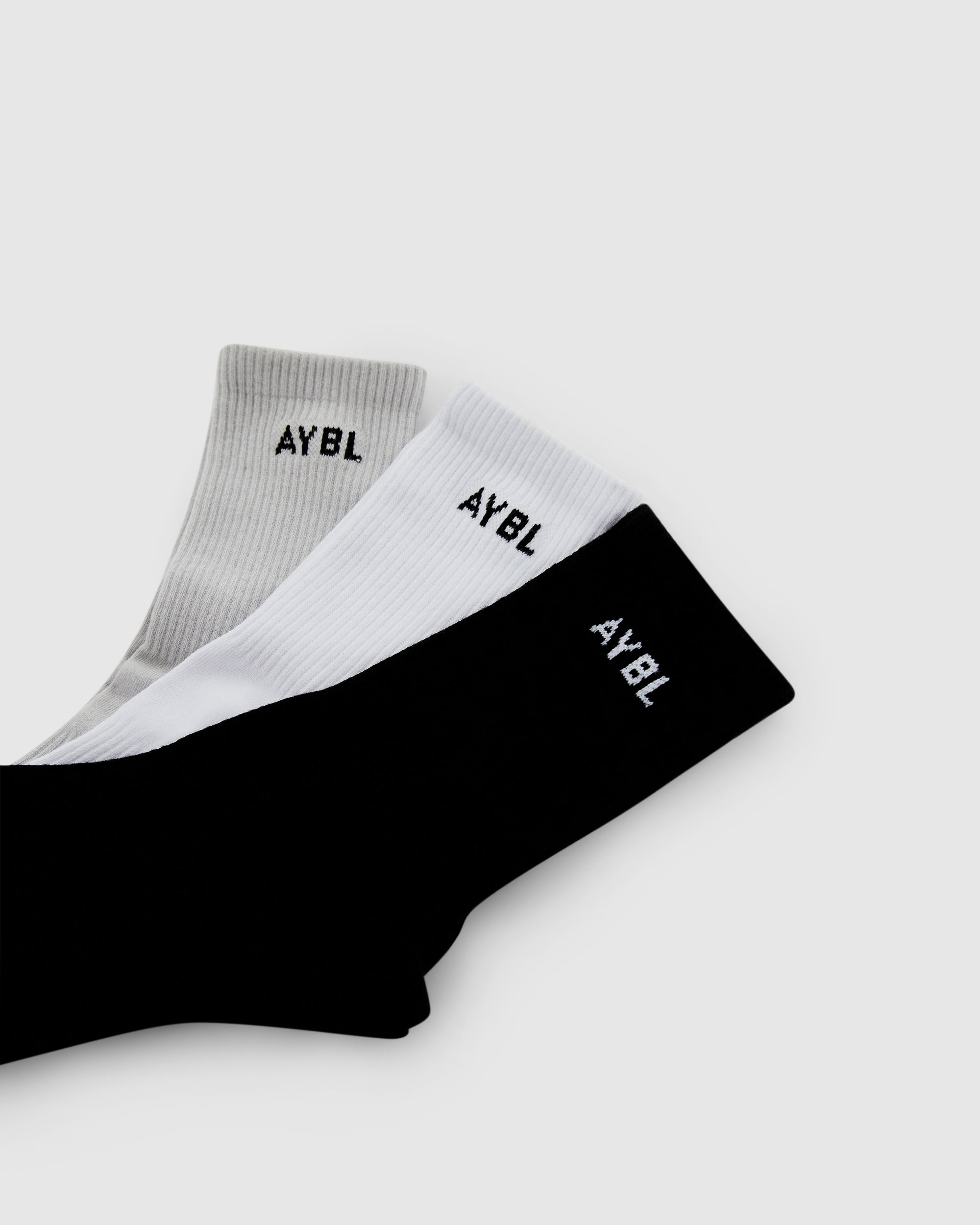 Chaussettes Everyday Crew (Paquet de 3) - Noir/Blanc/Gris