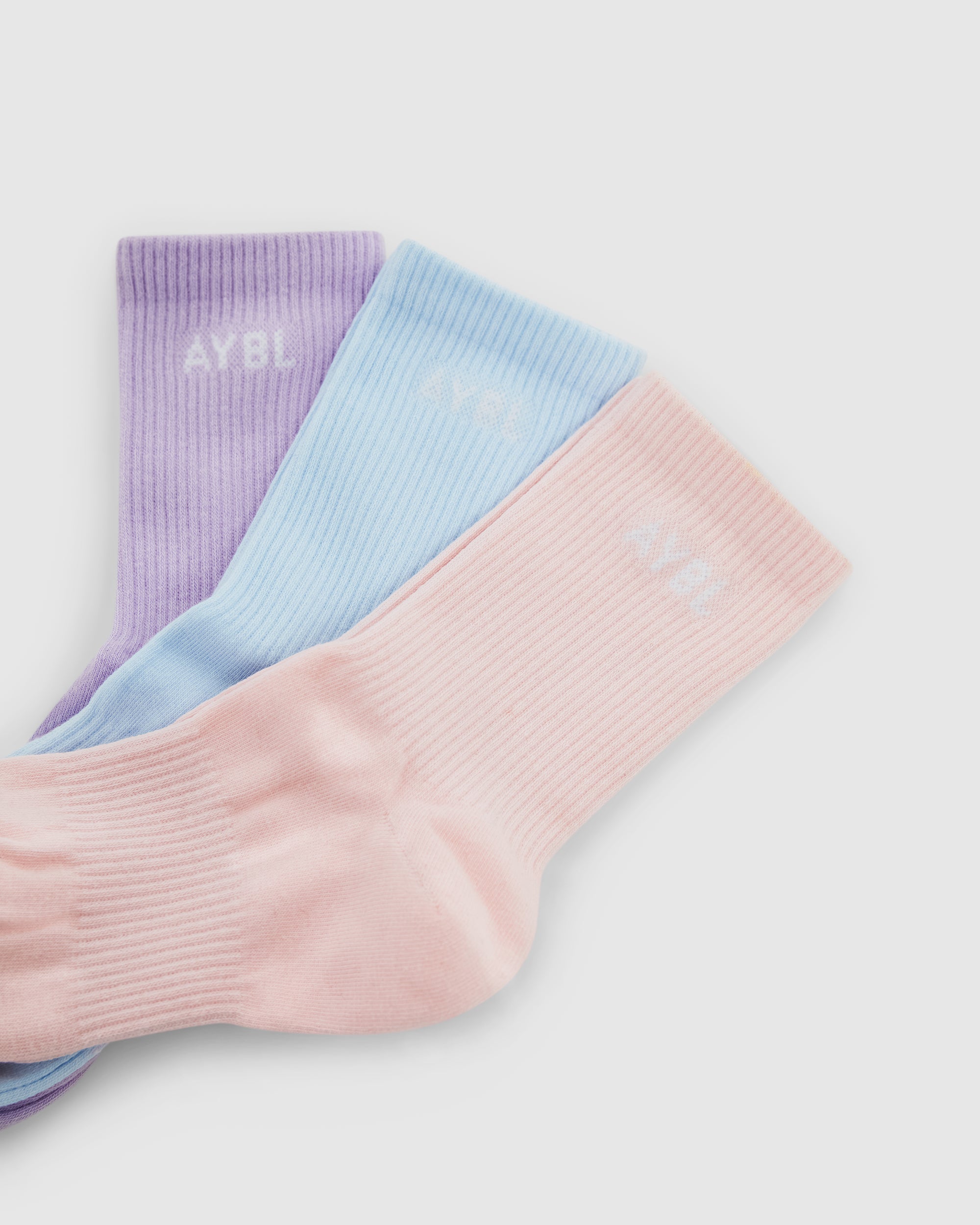 Everyday Crew Socken (3er-Pack) – Blau/Lila/Pink