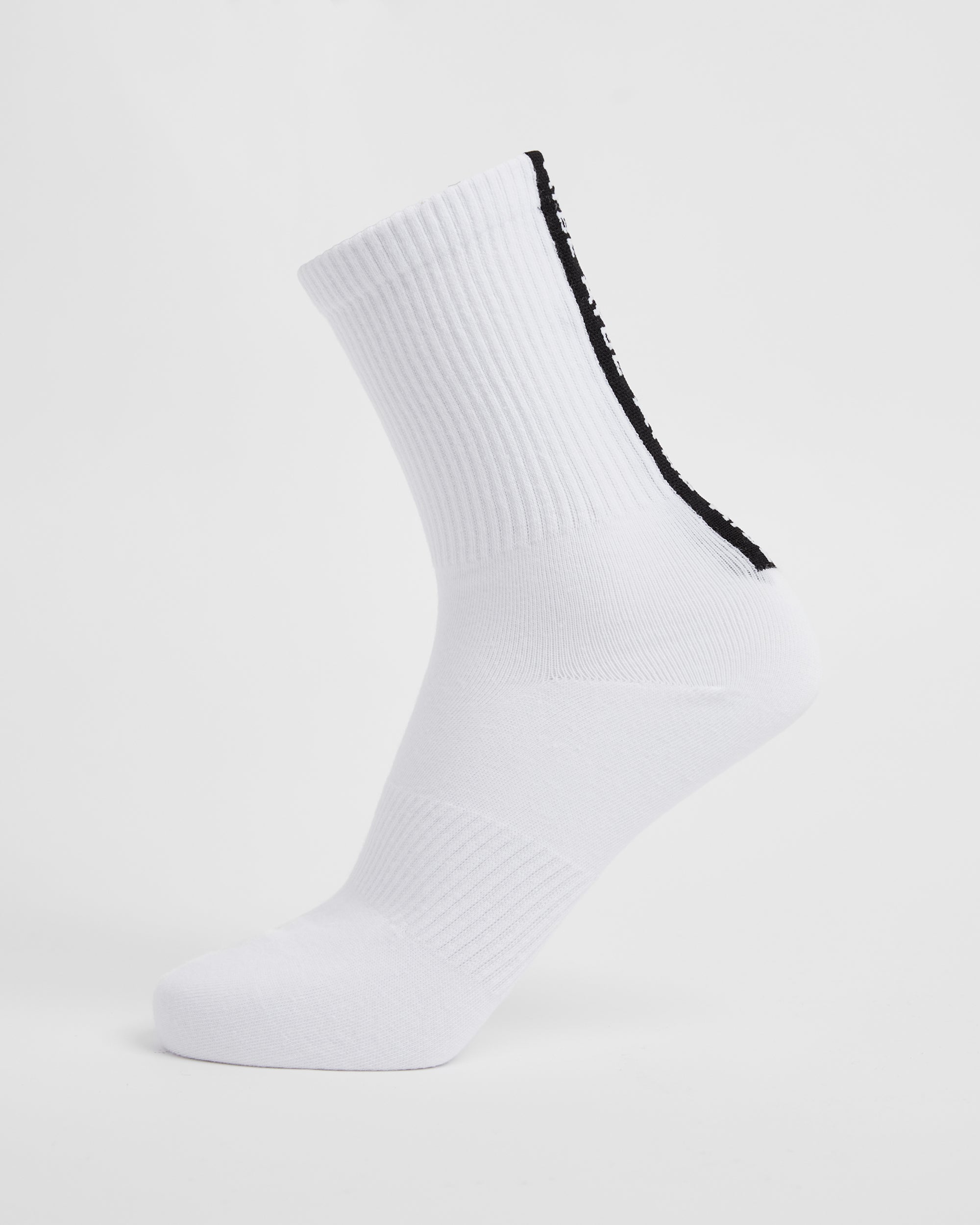 Everyday Back Stripe Crew Socken (3er-Pack) – Weiß