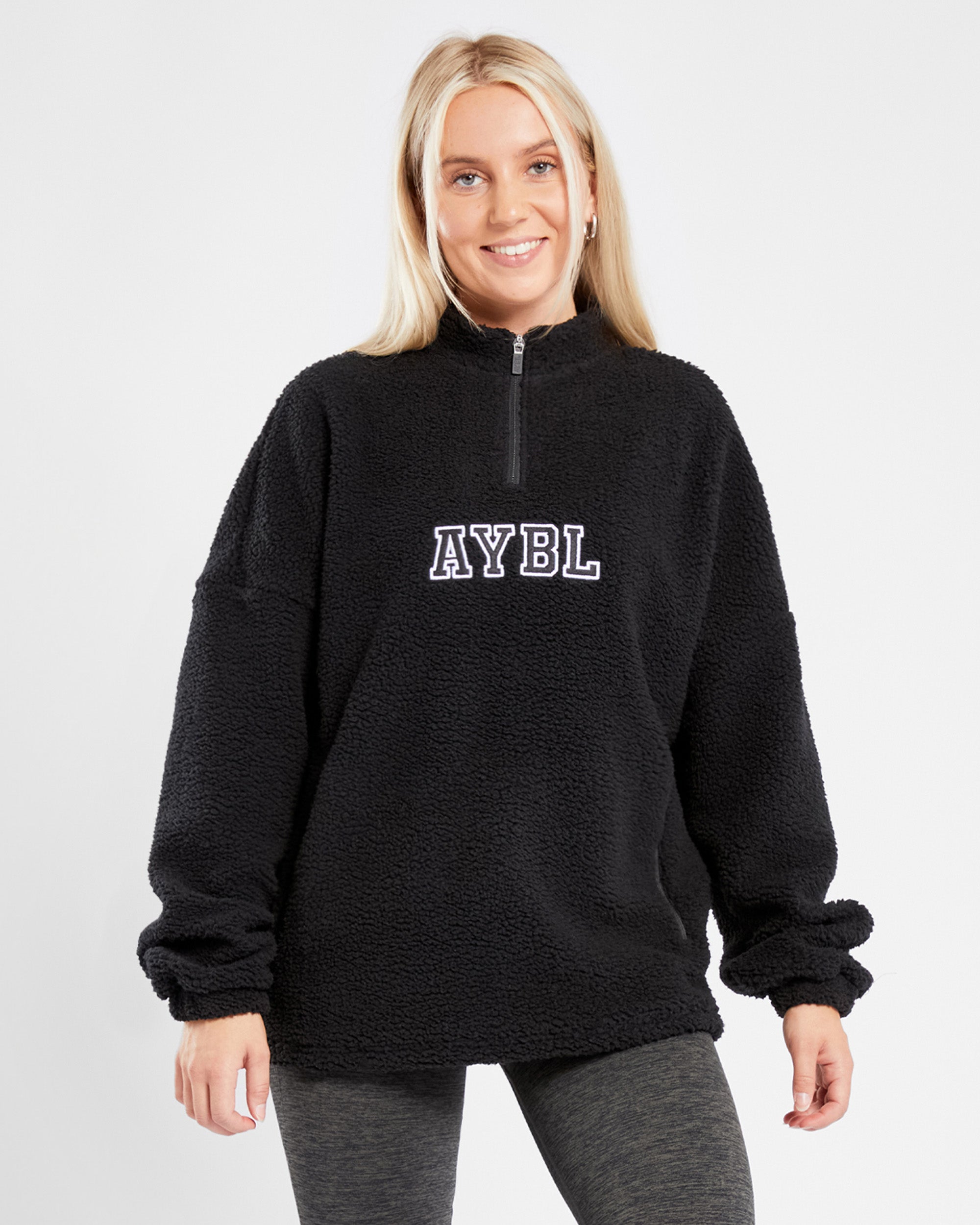 Varsity Oversized Fleece - Black