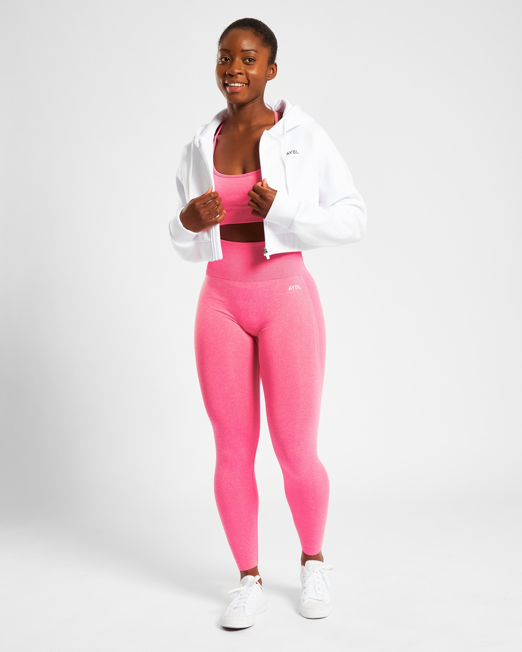 Nahtlose Leggings „Empower“ – Rosa meliert