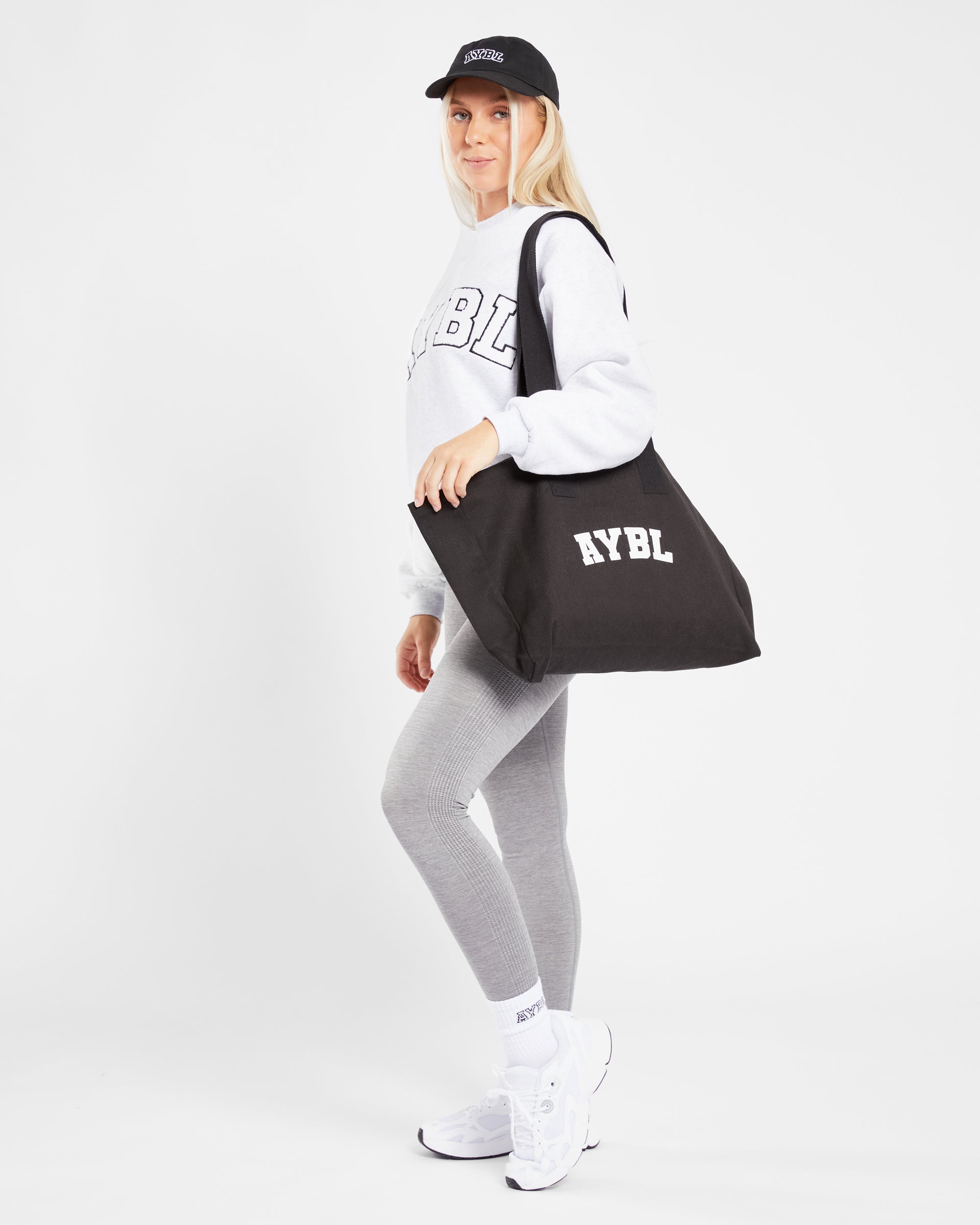 Übergroßes Varsity-Sweatshirt – Heather Grey