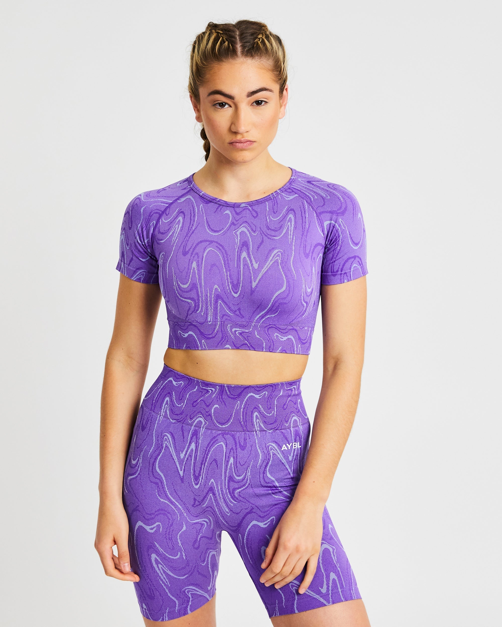 Nahtloses Velocity Crop Top – Lila