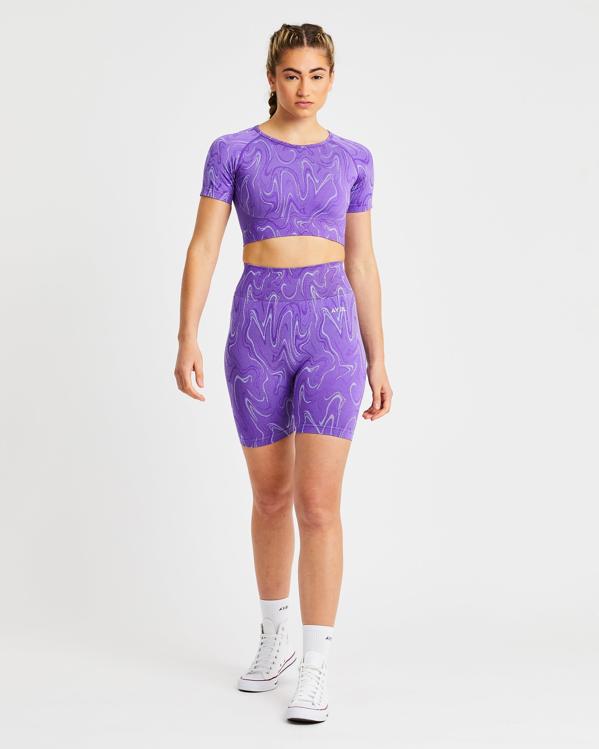 Velocity Seamless Crop Top - Purple