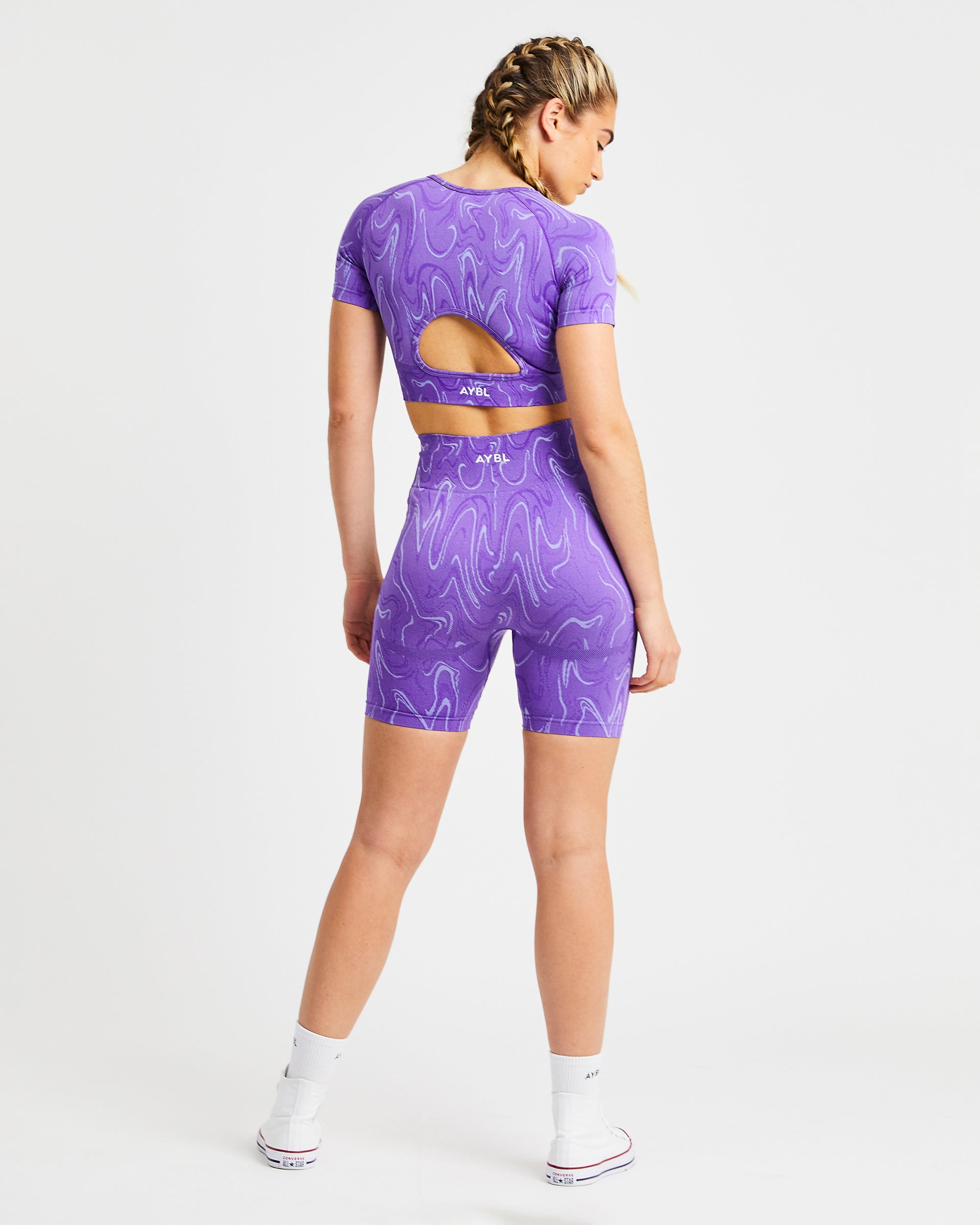 Velocity Seamless Crop Top - Purple