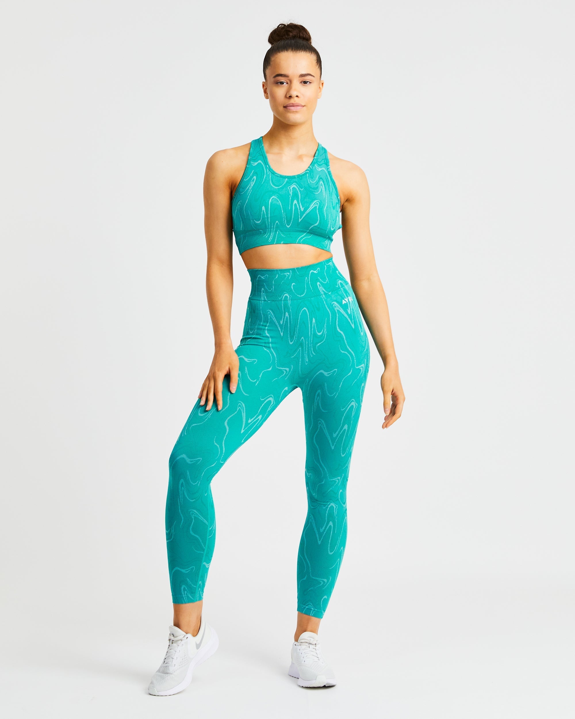 Legging sans couture Velocity - Turquoise