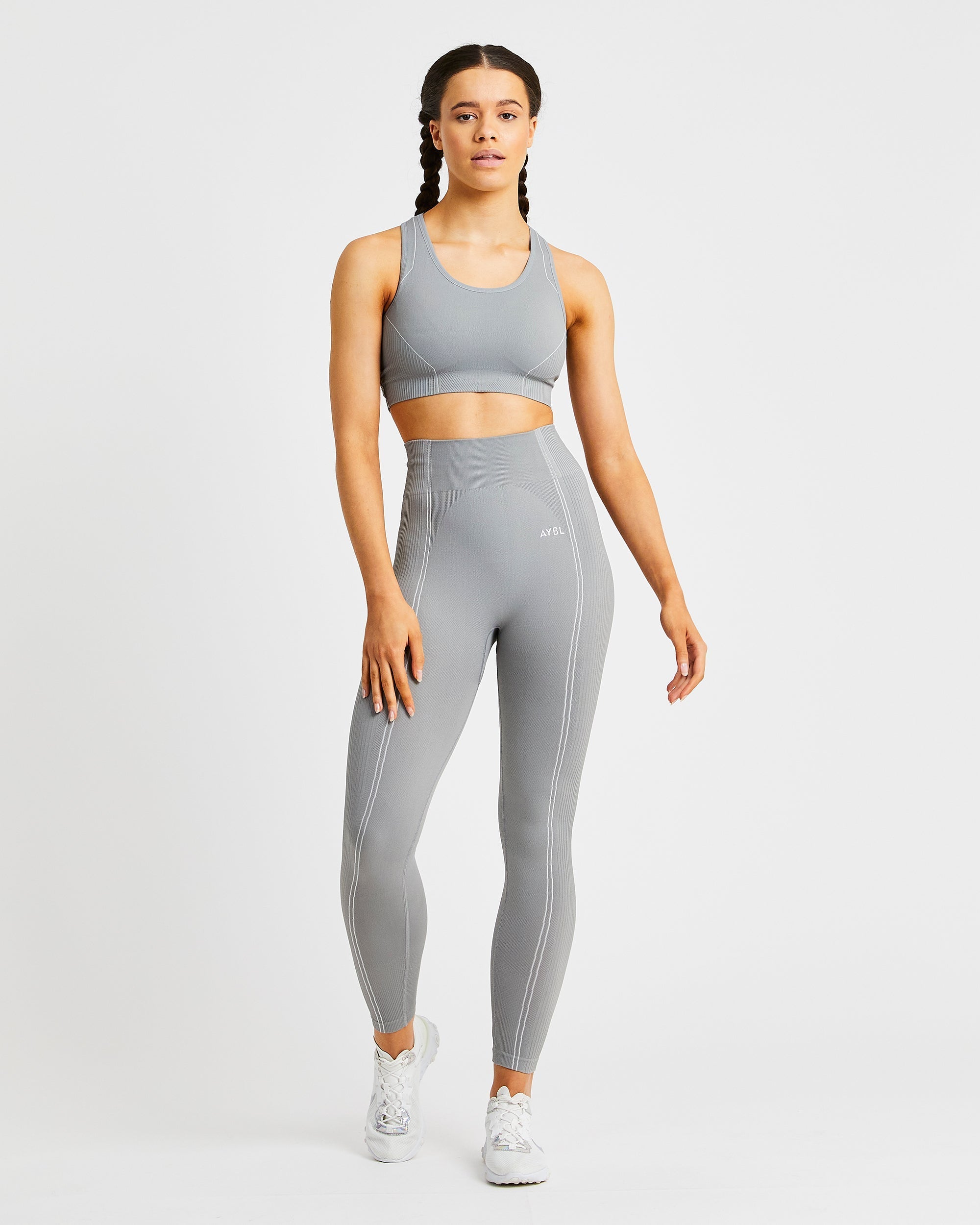 Nahtlose Reflex-Leggings – Grau