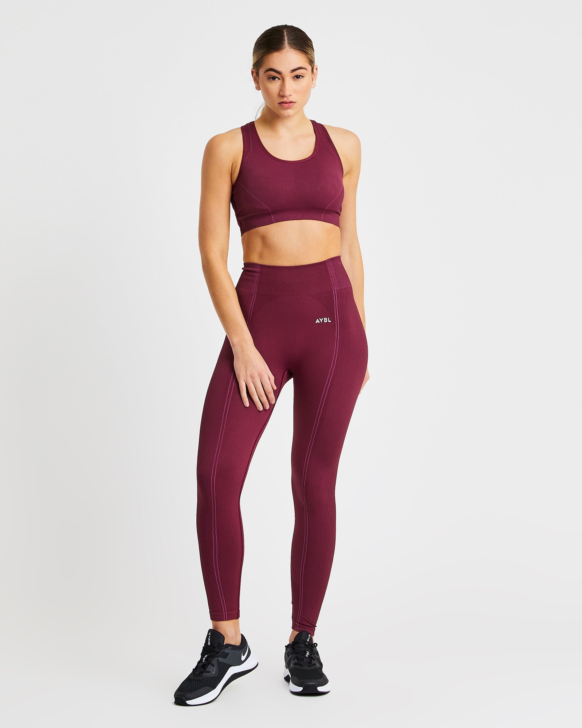 Nahtlose Reflex-Leggings – Pflaume