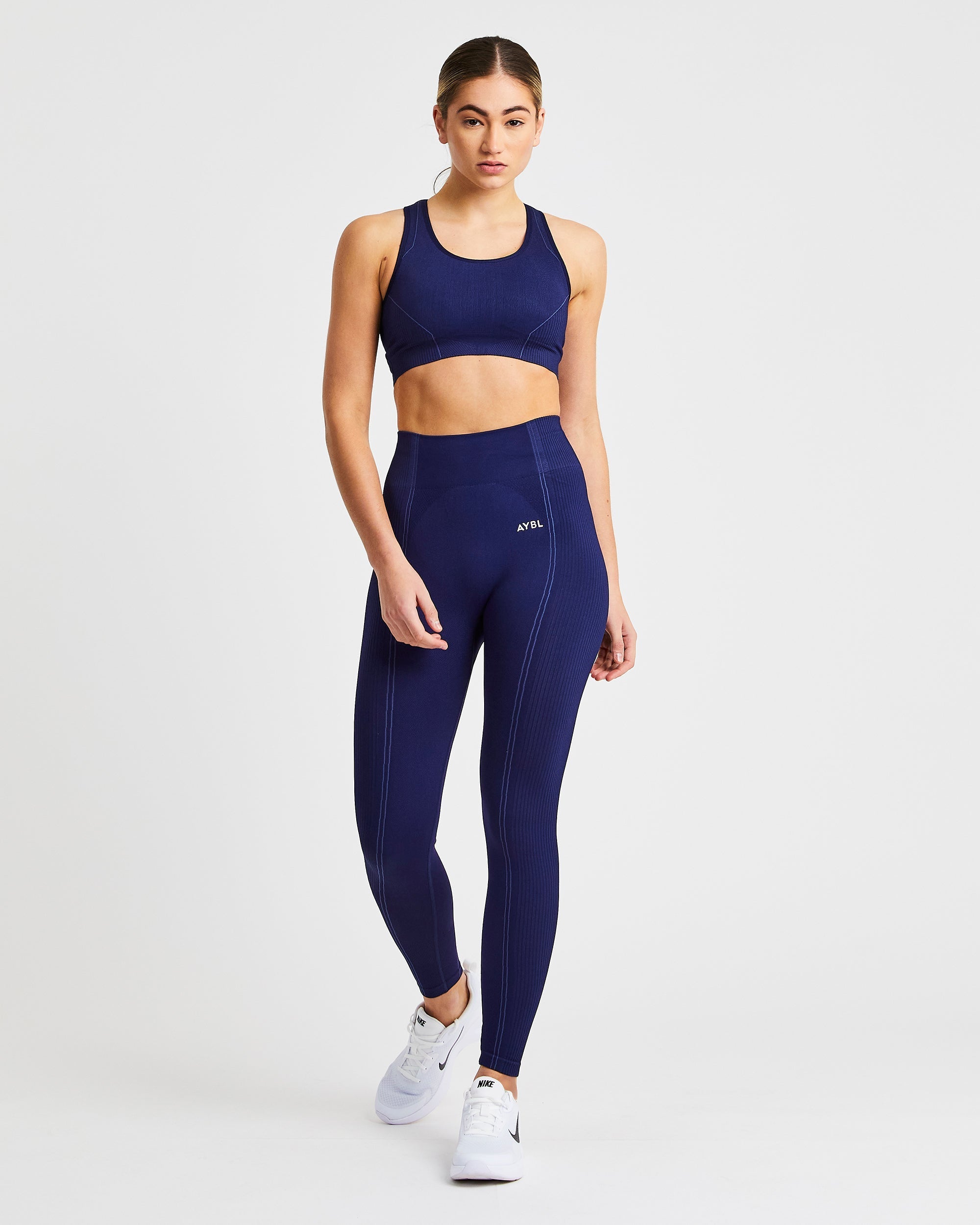 Nahtlose Reflex-Leggings – Königsblau