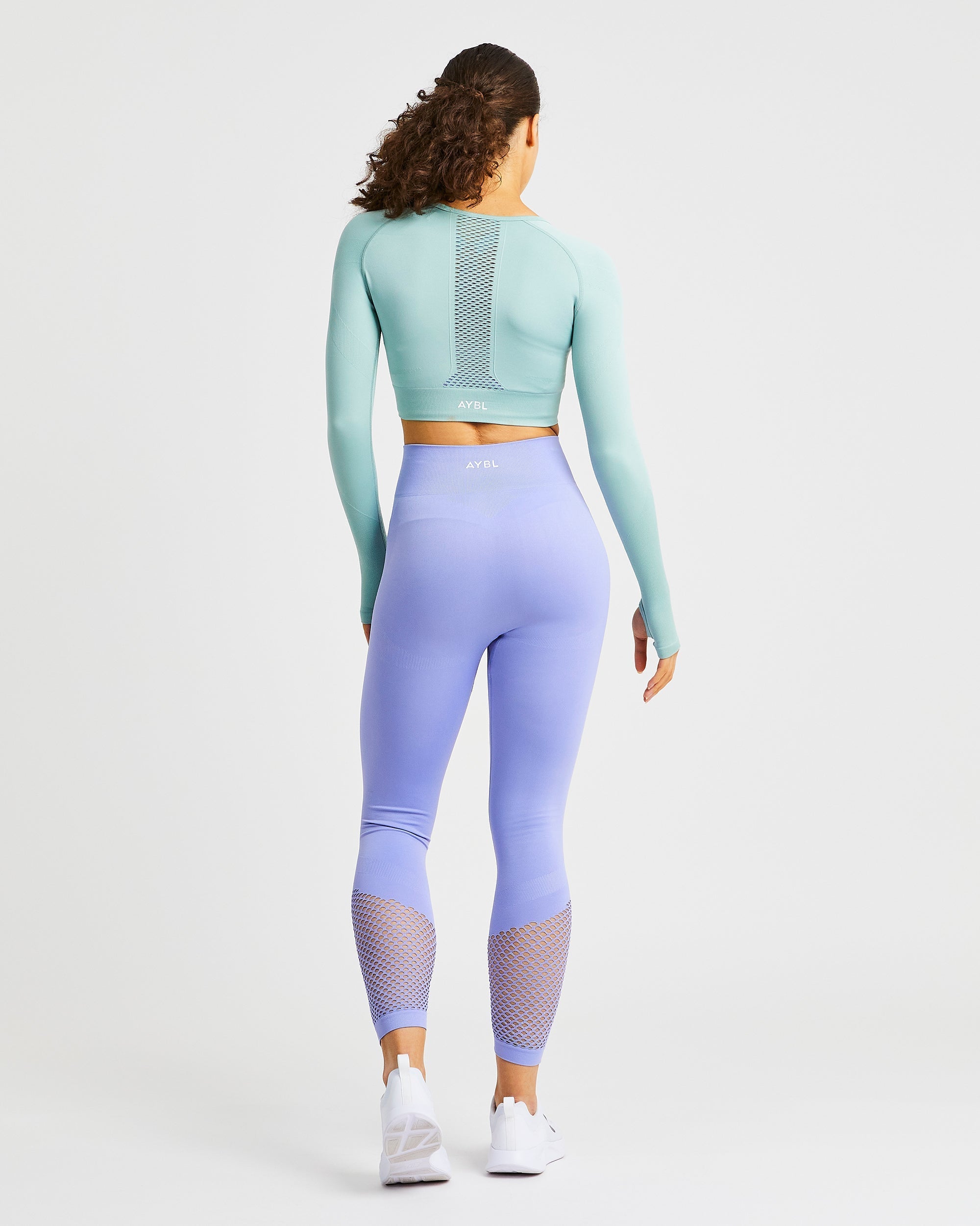 Reform Seamless Long Sleeve Crop Top - Sage Green