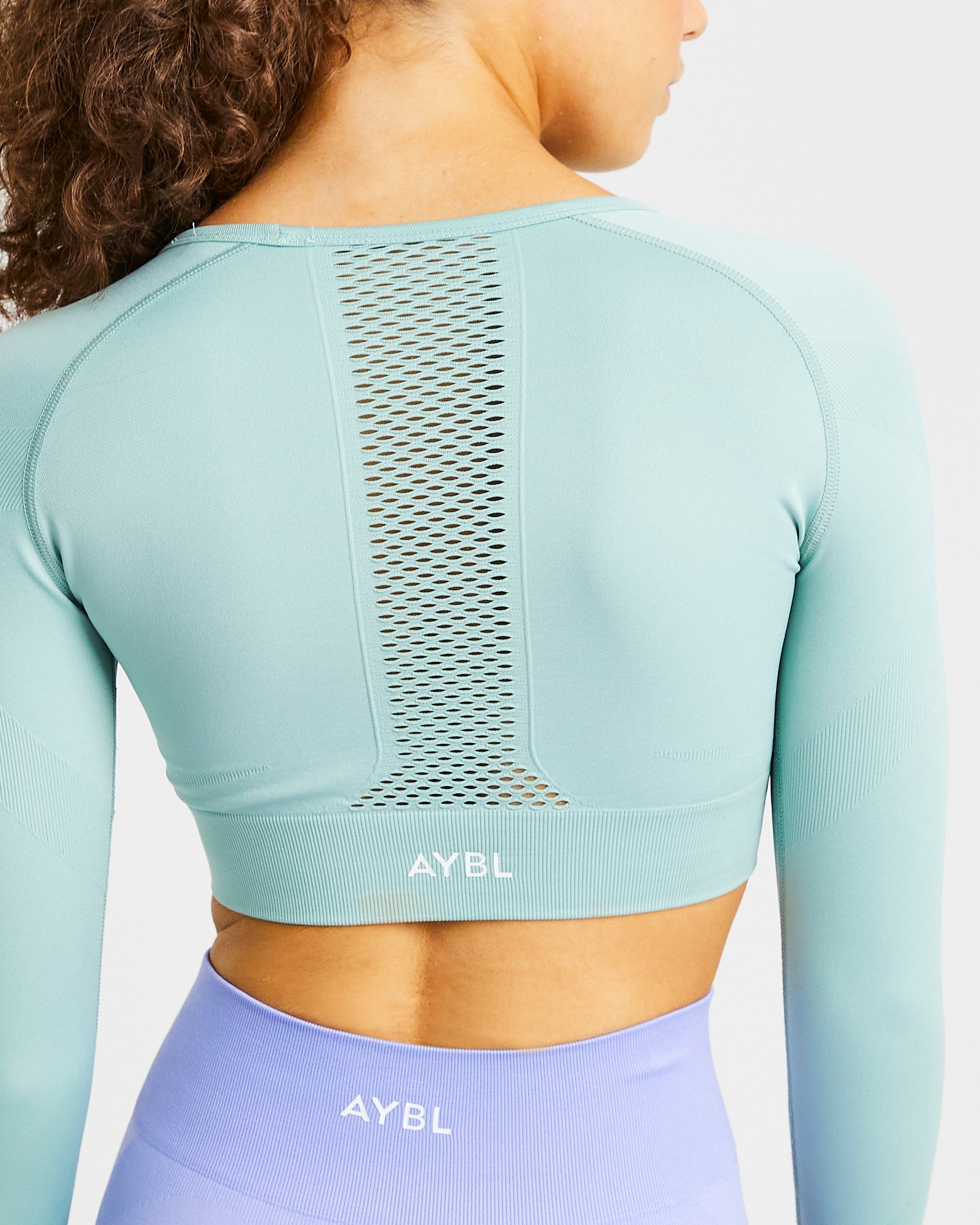 Reform Seamless Long Sleeve Crop Top - Sage Green