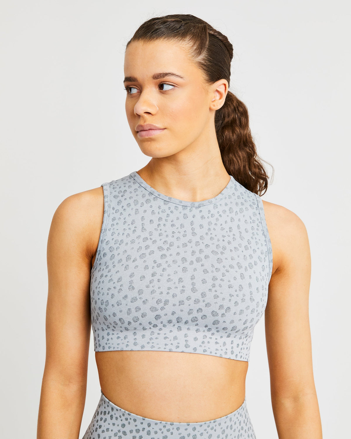 Evolve Speckle Seamless Crop Vest Light Grey AYBL EU