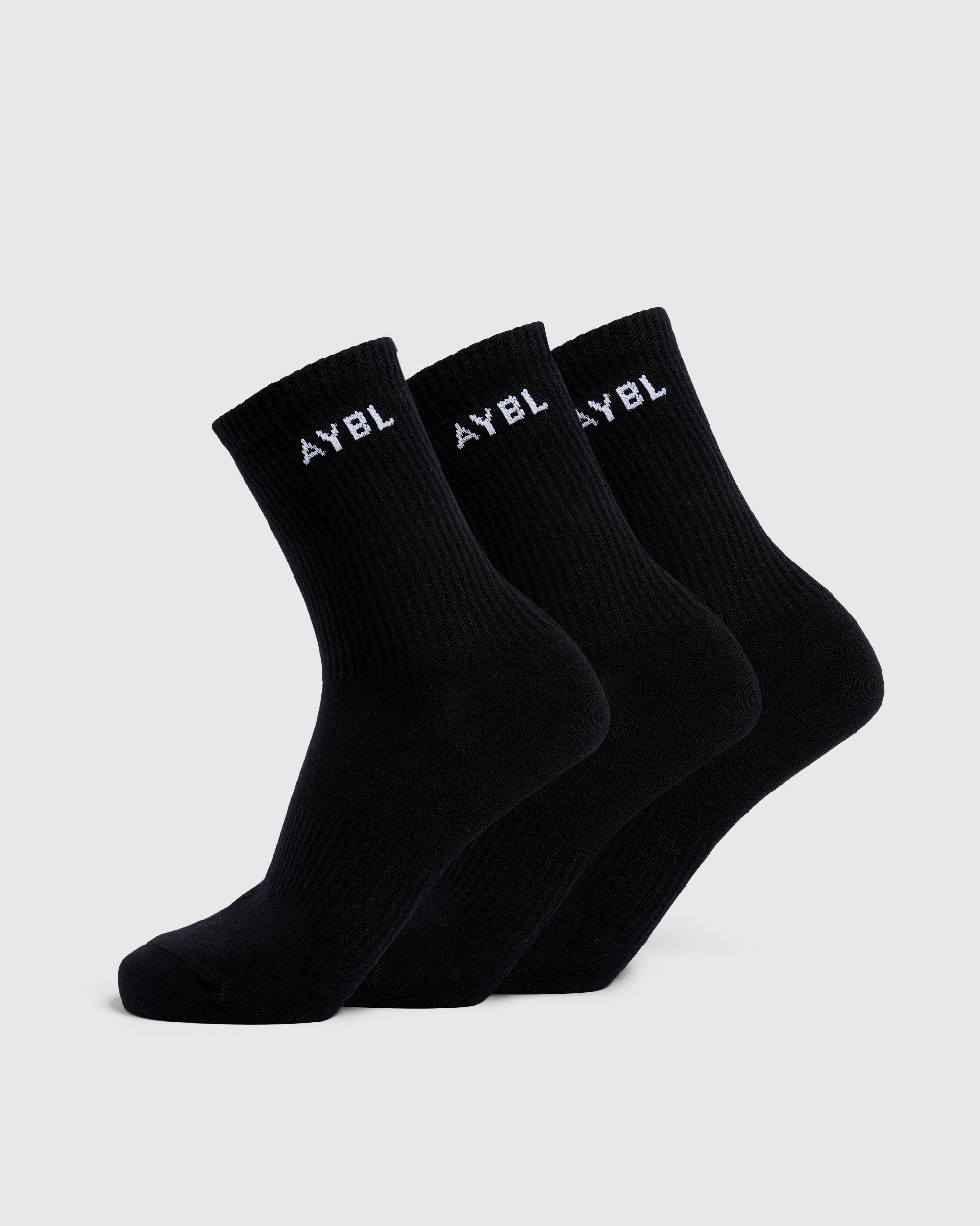 Everyday Crew Socken (3er-Pack) – Schwarz